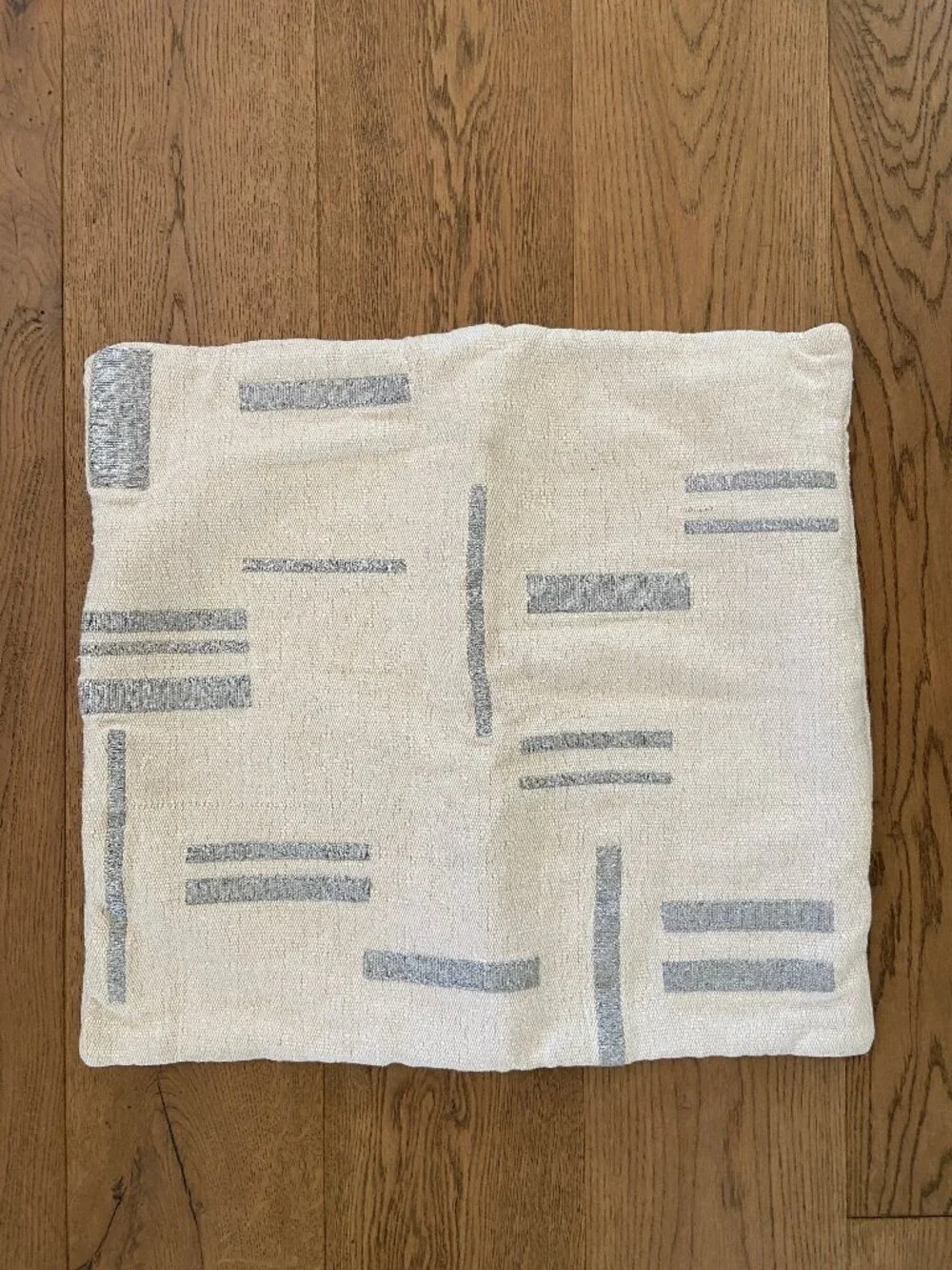 West Elm Embroidered Metallic Blocks Pillow Cover
